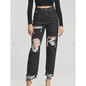 Retrofete Maggie Black Distressed Jeans Women's sz 28